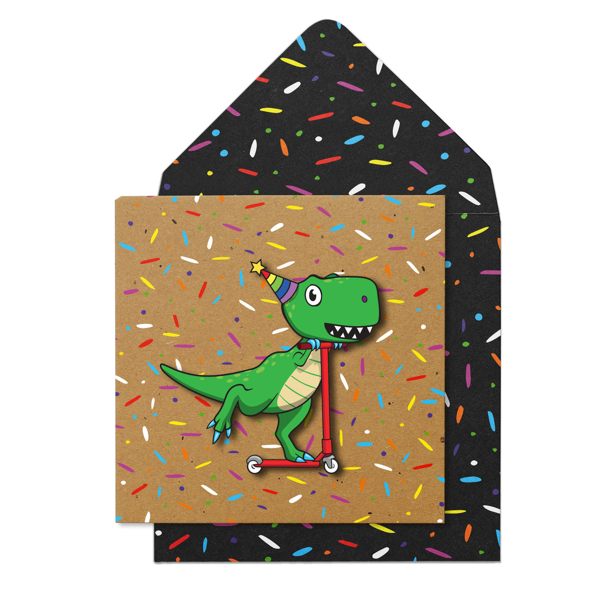 Scooter Dino | Handmade Greeting Card