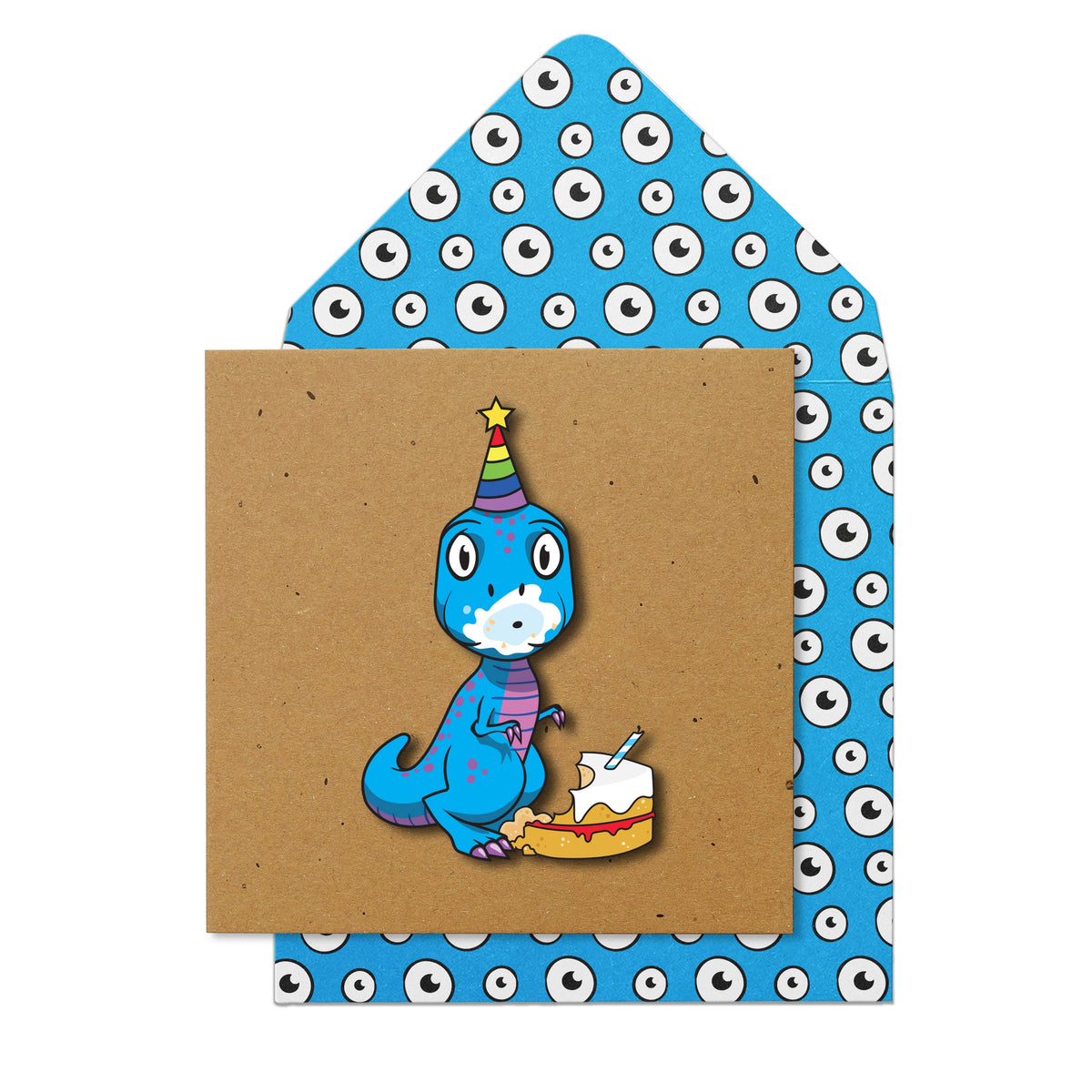 Blue Dino | Handmade Greeting Card
