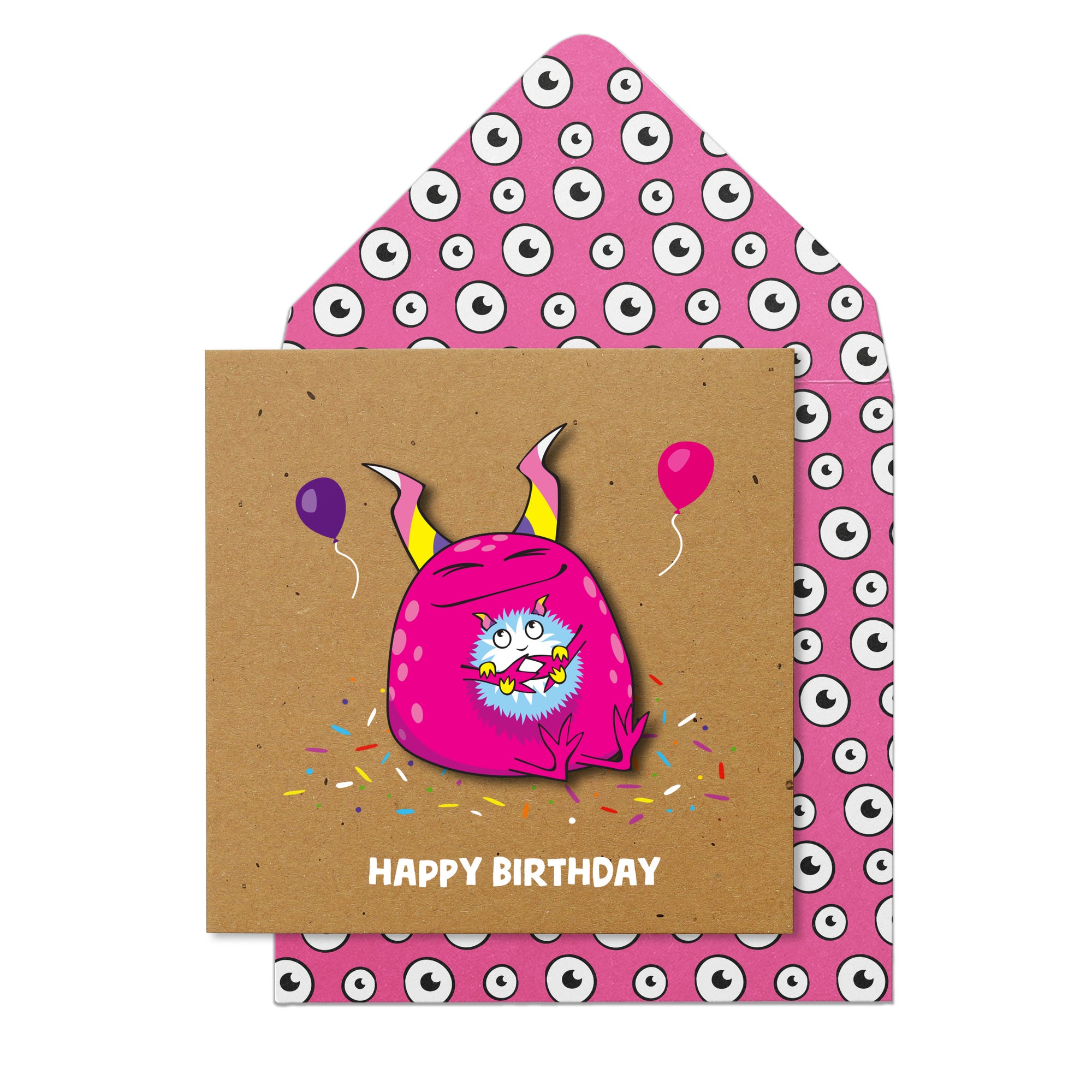 Birthday Hugs Pink Monster
