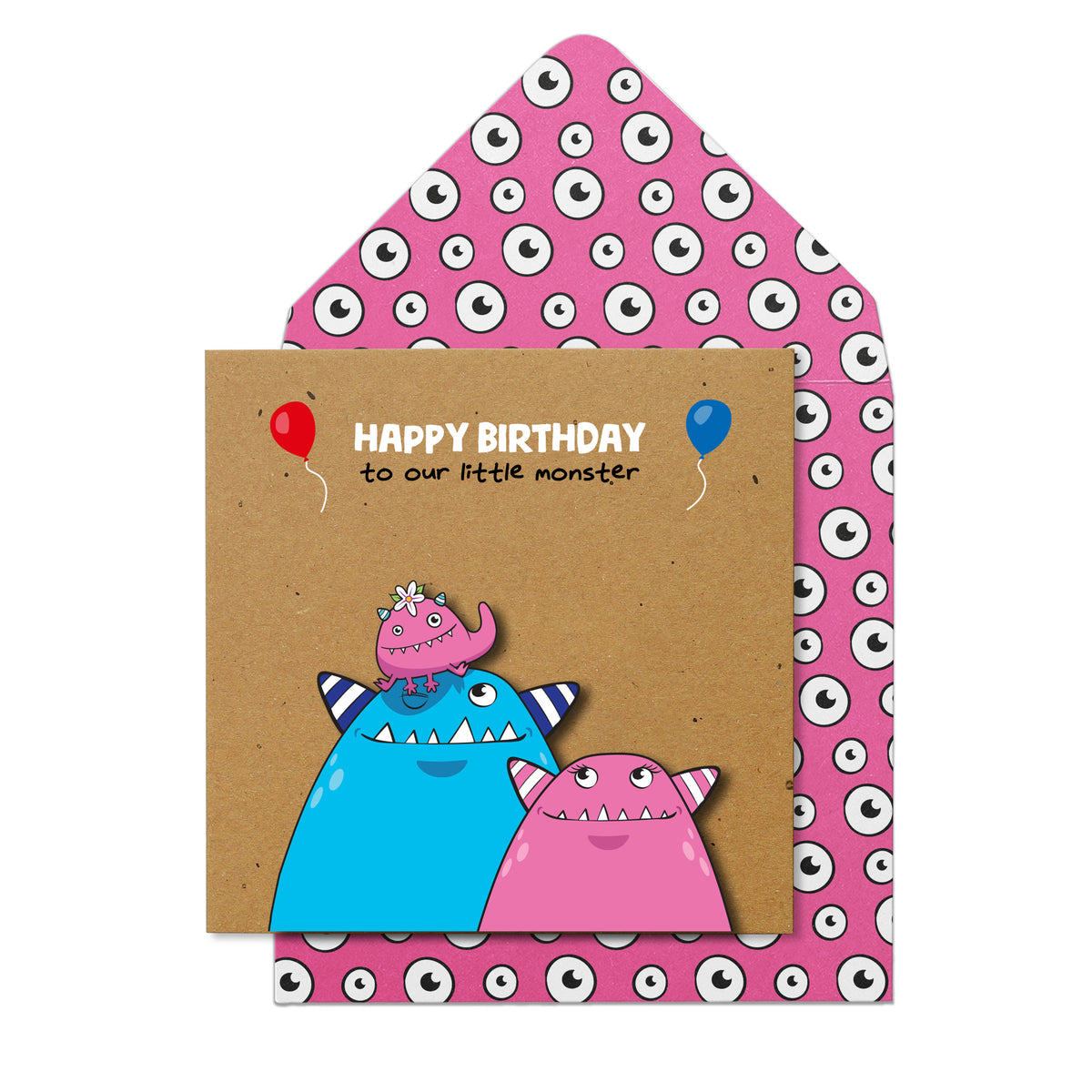 Happy Birthday to our little monster' Girl | Handmade Greeting Card