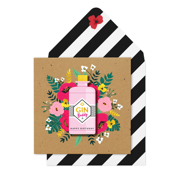 Happy Birthday' Gin | Handmade Greeting Card