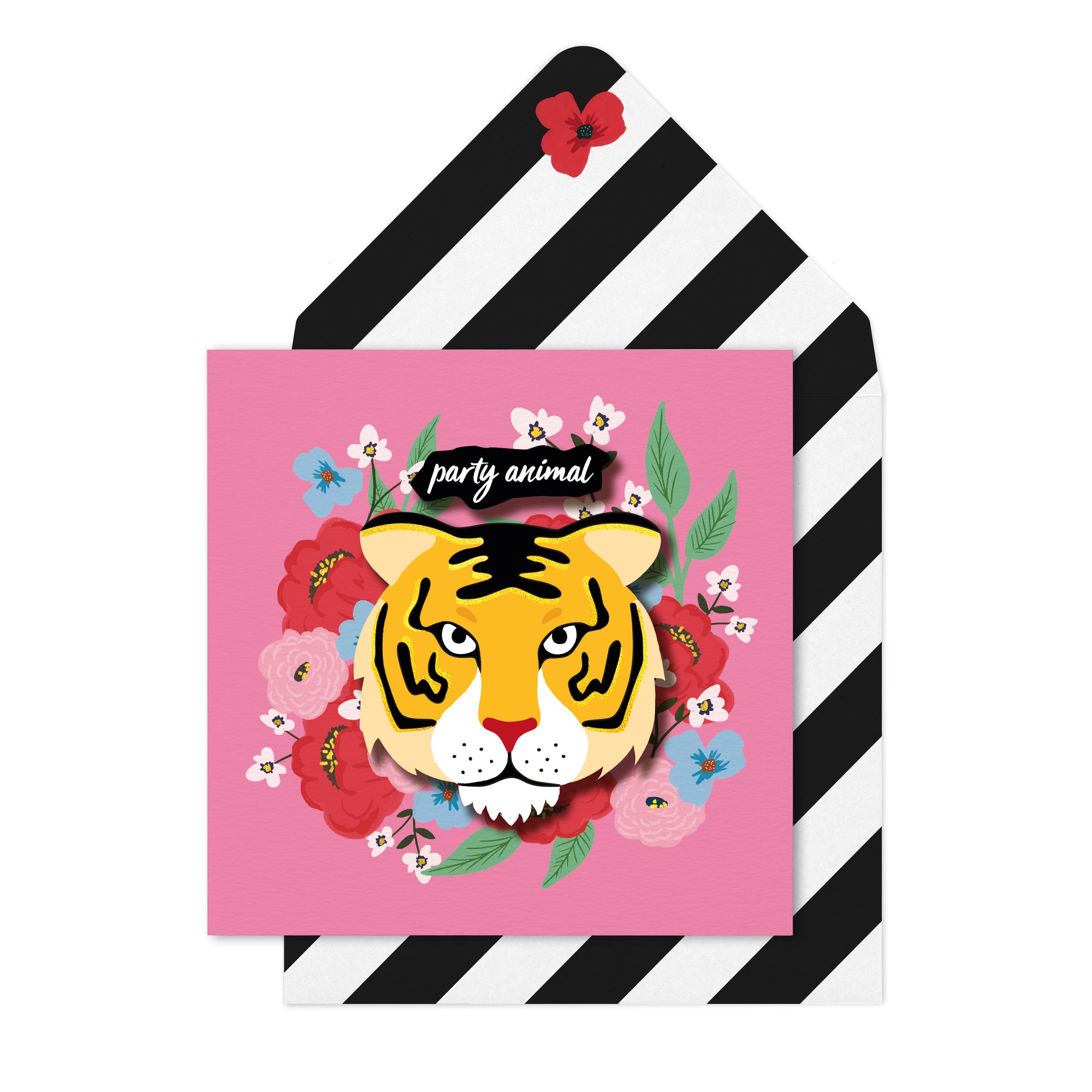 Party Animal Tiger, Greeting Card