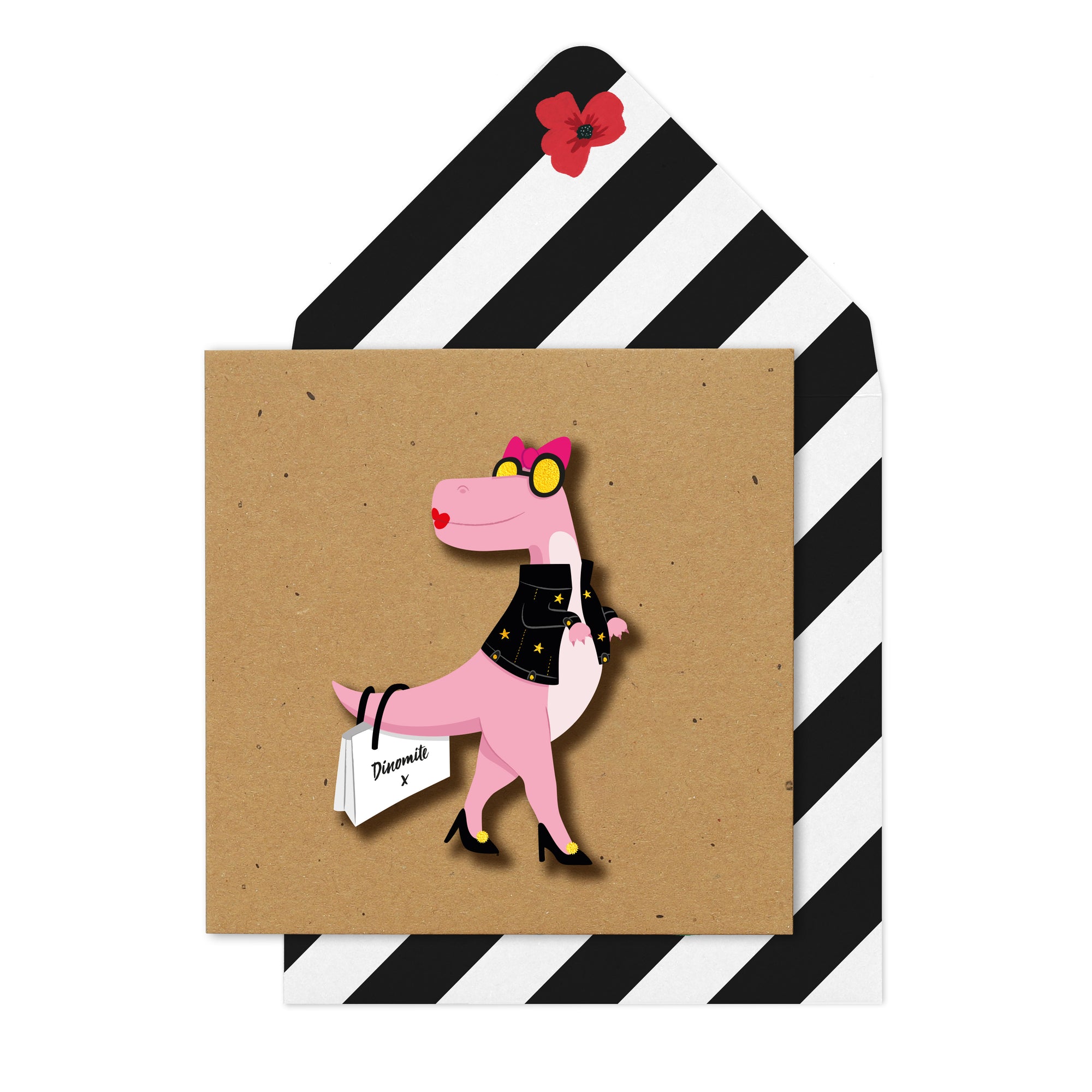 Pink Shopping Dinosaur