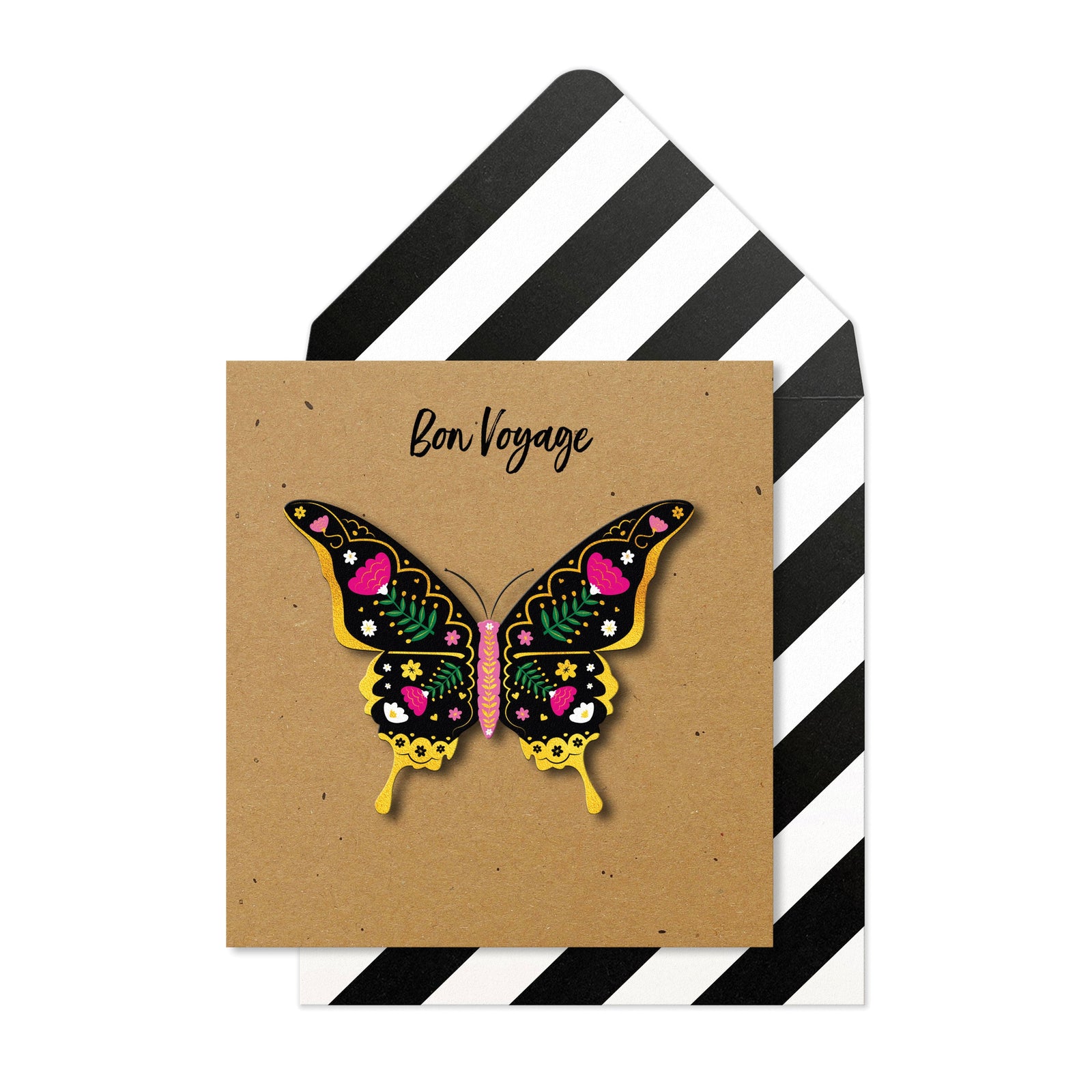 Bon Voyage Butterfly, Handmade Greeting Card