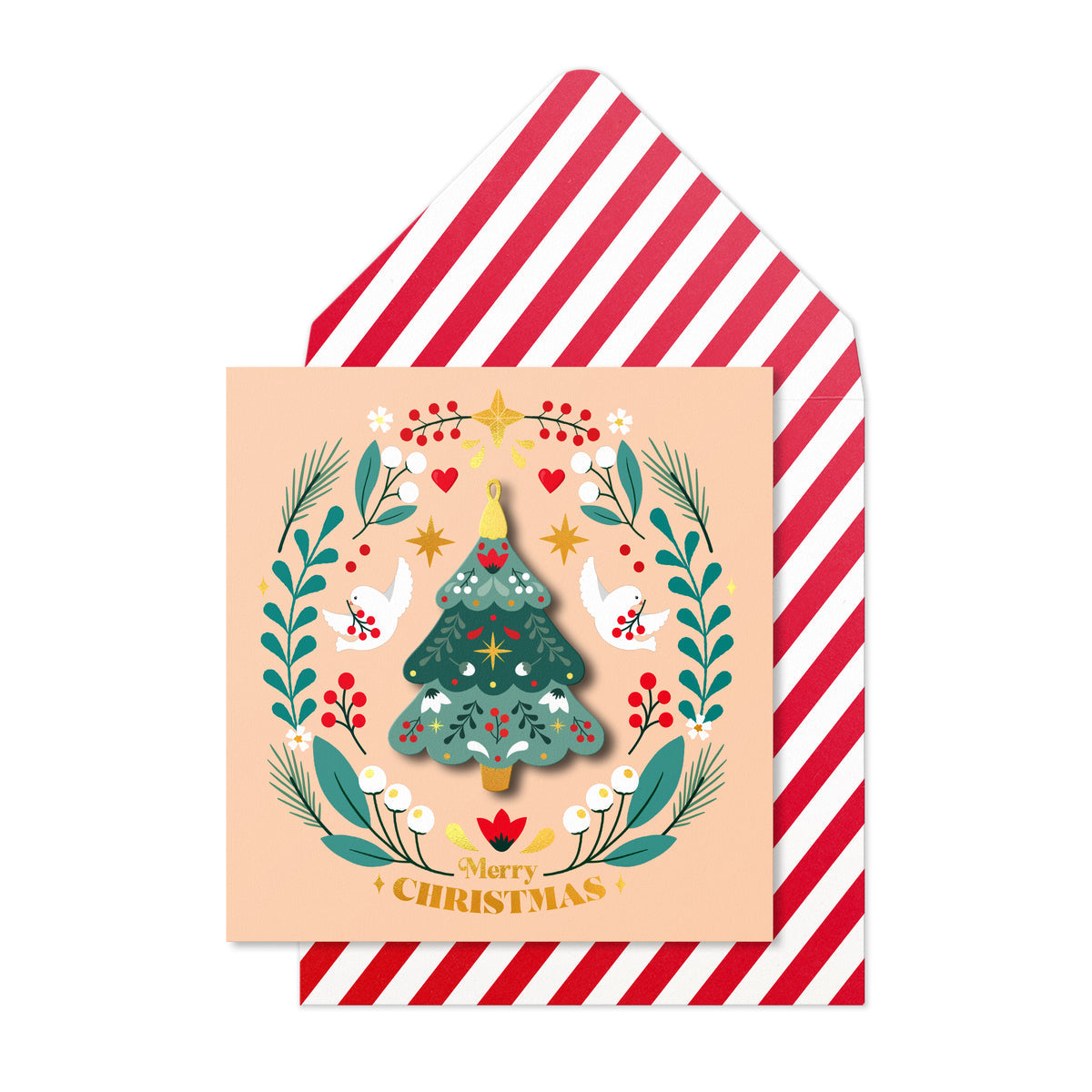 3D Christmas Tree Ornament | Handmade Greeting Card