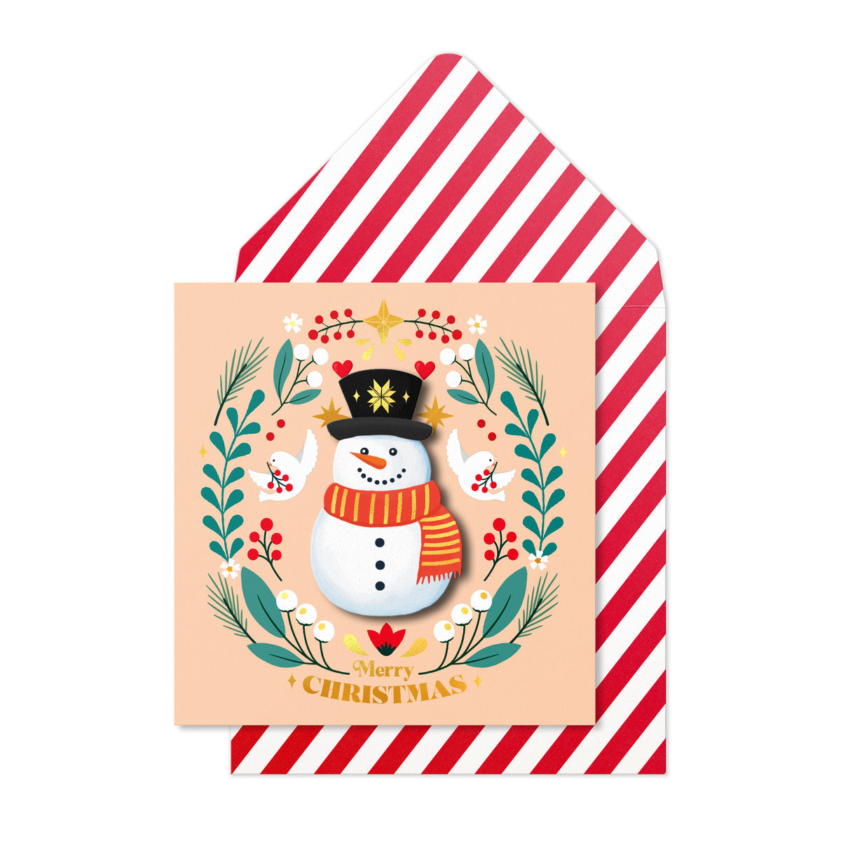 3D Christmas Snowman | Handmade Greeting Card