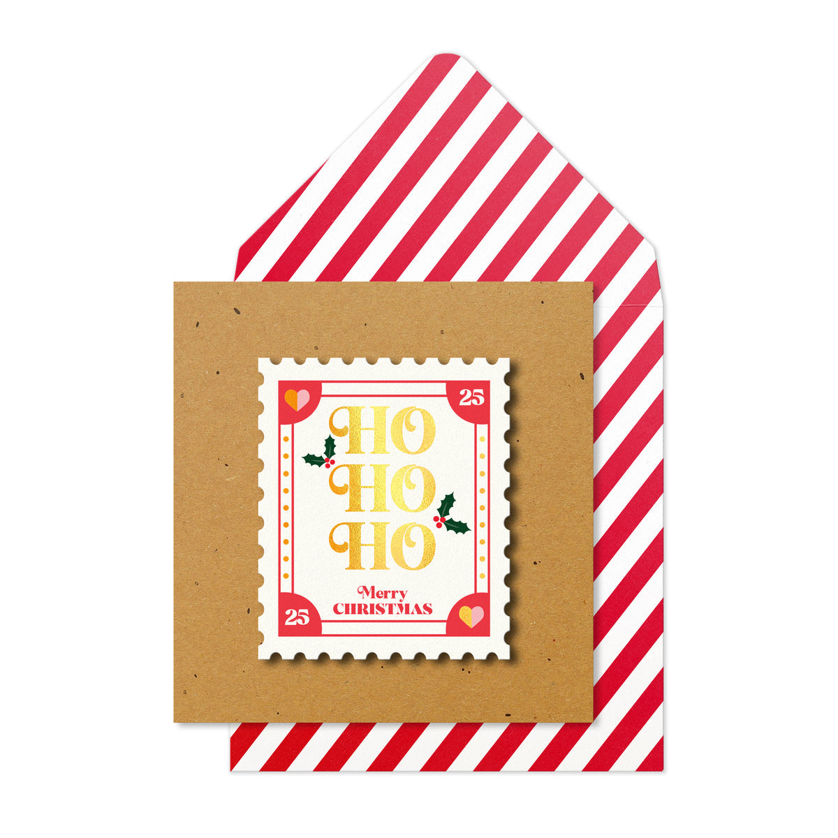 Ho Ho Ho 3D Christmas Stamp | Handmade Greeting Card