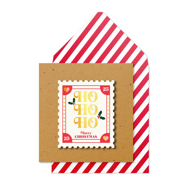Ho Ho Ho 3D Christmas Stamp | Handmade Greeting Card
