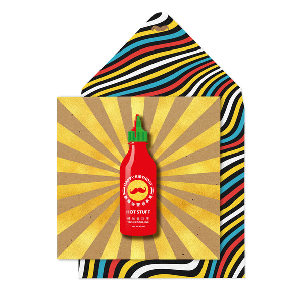Happy Birthday Hot Stuff' | Handmade Greeting Card