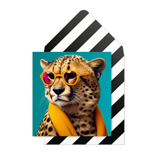 Stylish Cheetah | Handmade Greeting Card