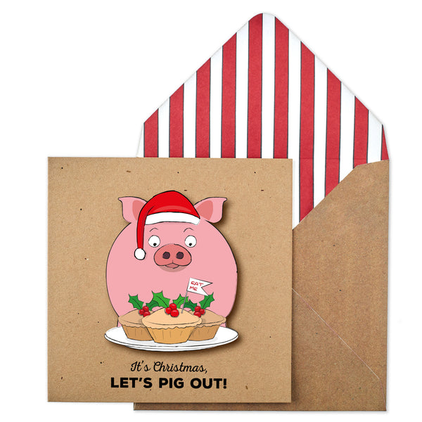 Let's Pig Out | Handmade Greeting Card