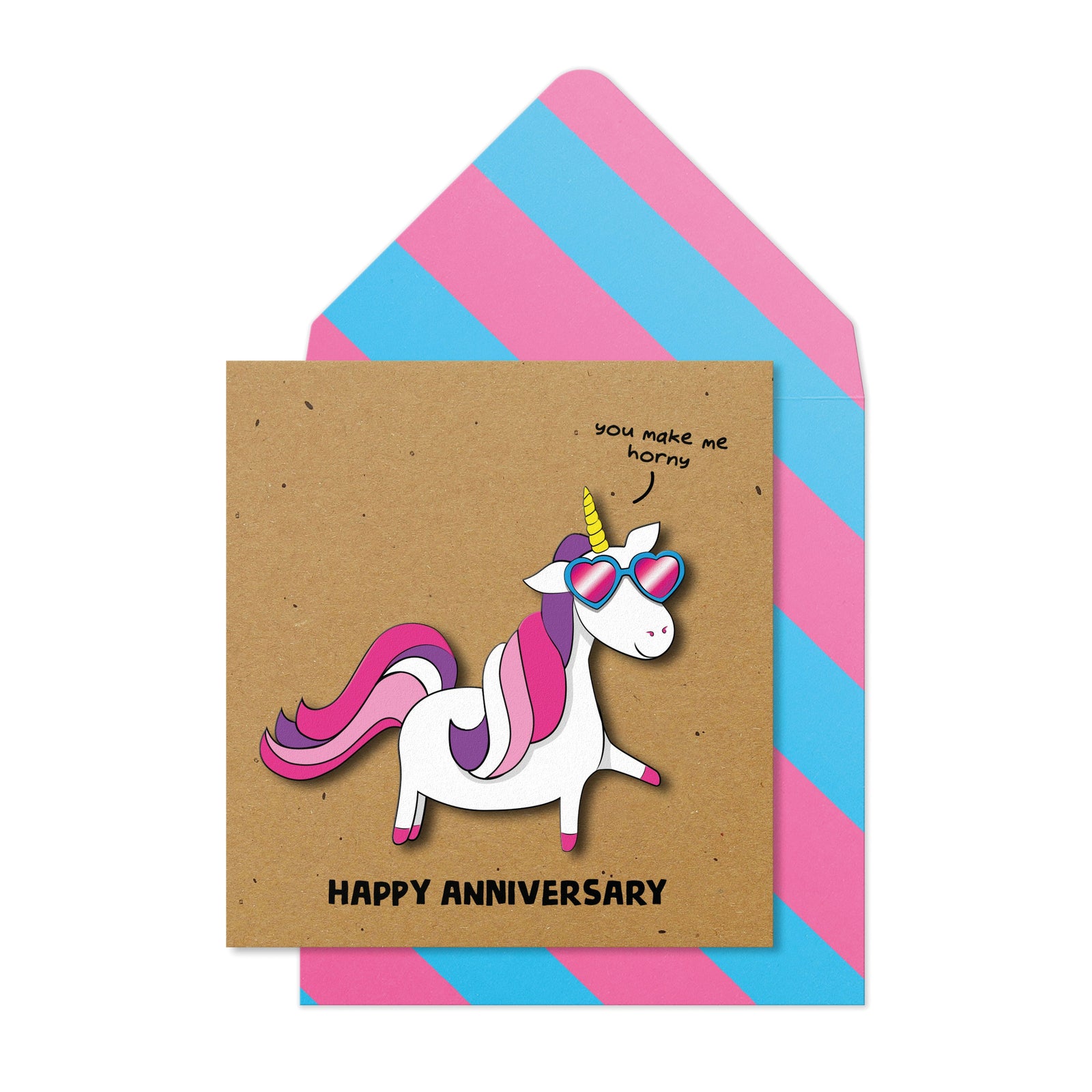 Funny Anniversary Unicorn, Handmade Greeting Card