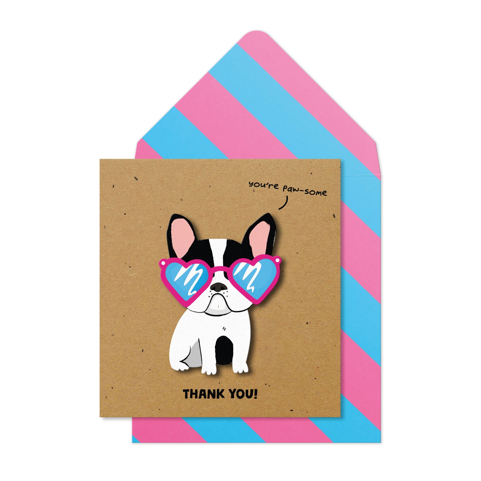 Thank You Frenchie, Handmade Greeting Card