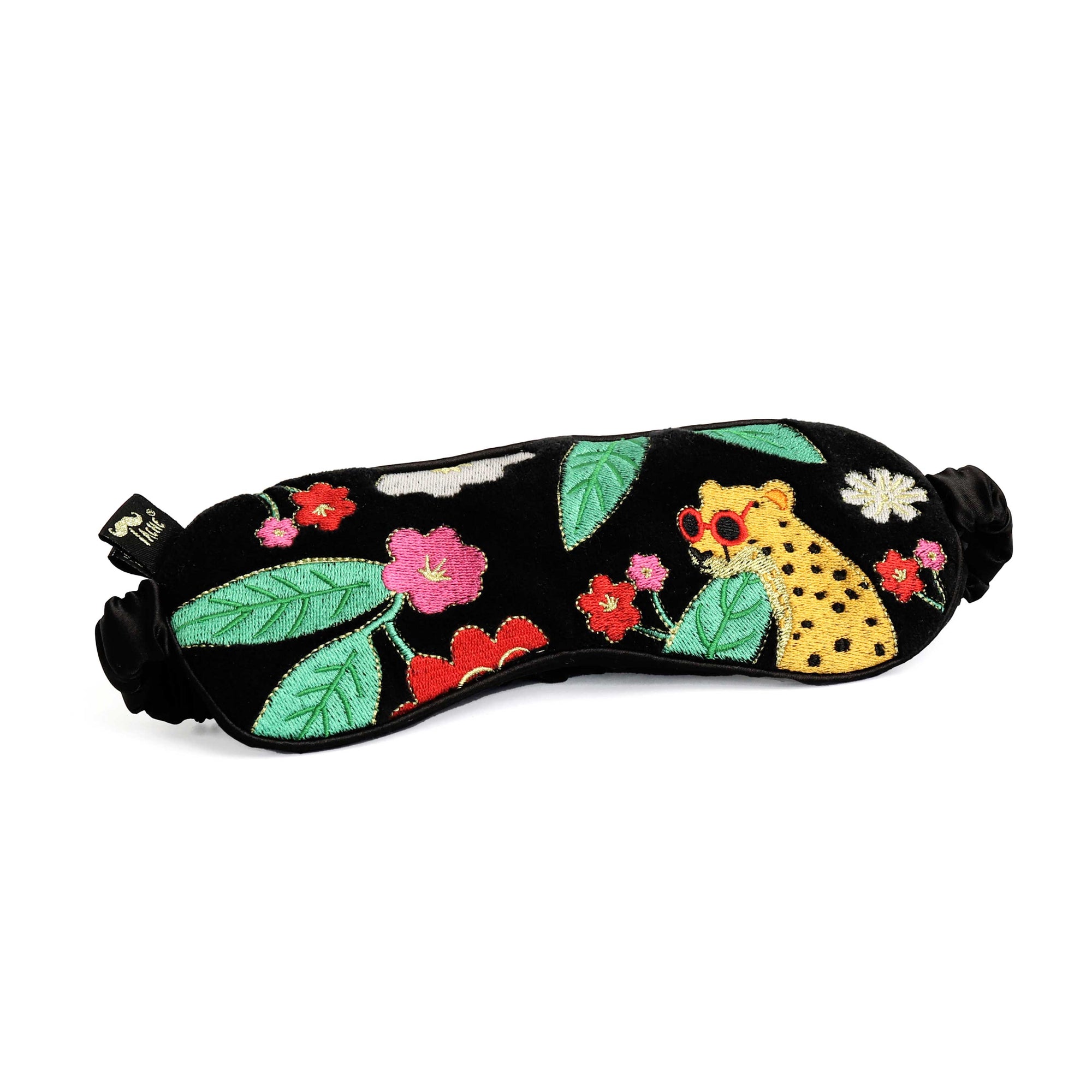 Embroidered Cheetah Eye Mask