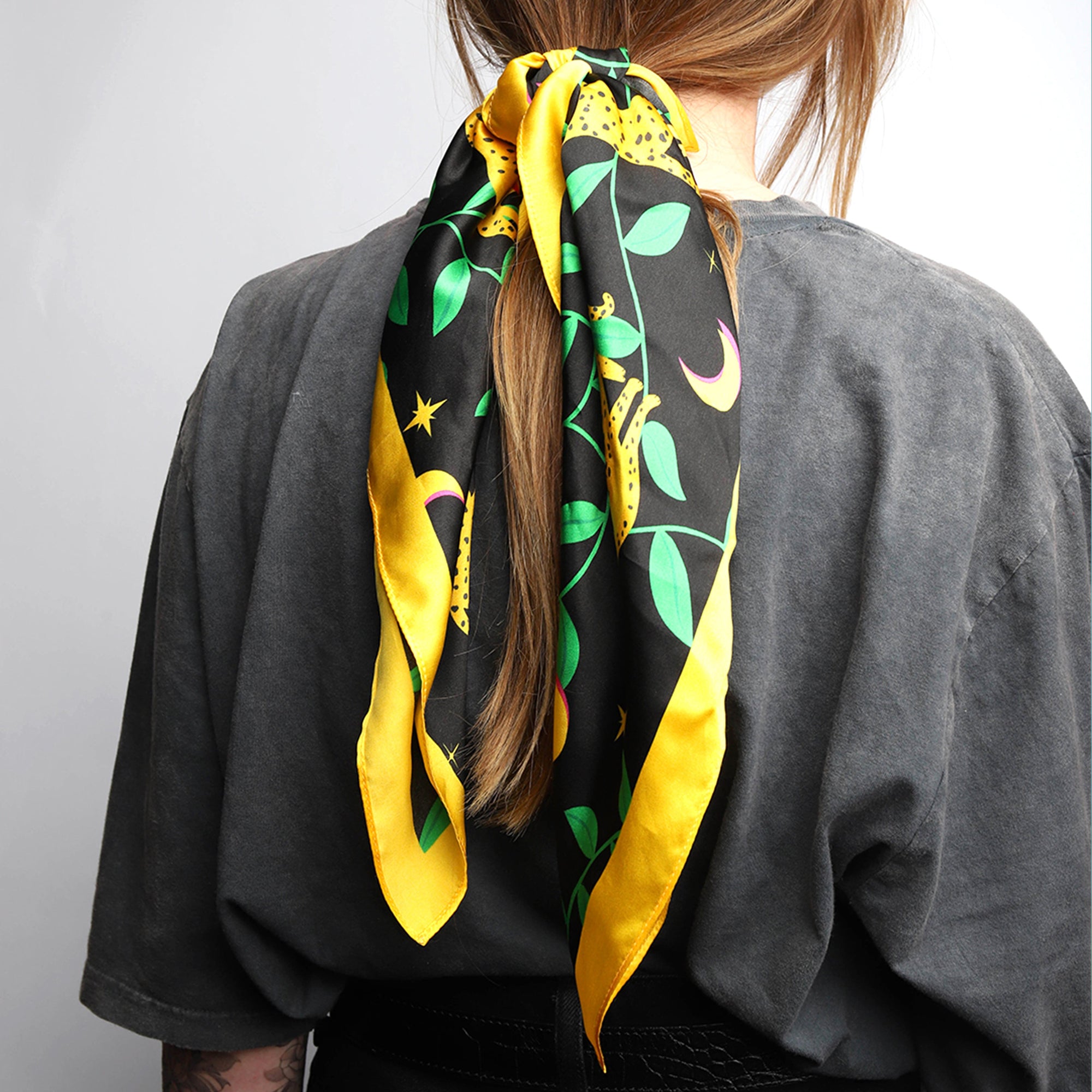 Silk Leopard Head Scarf