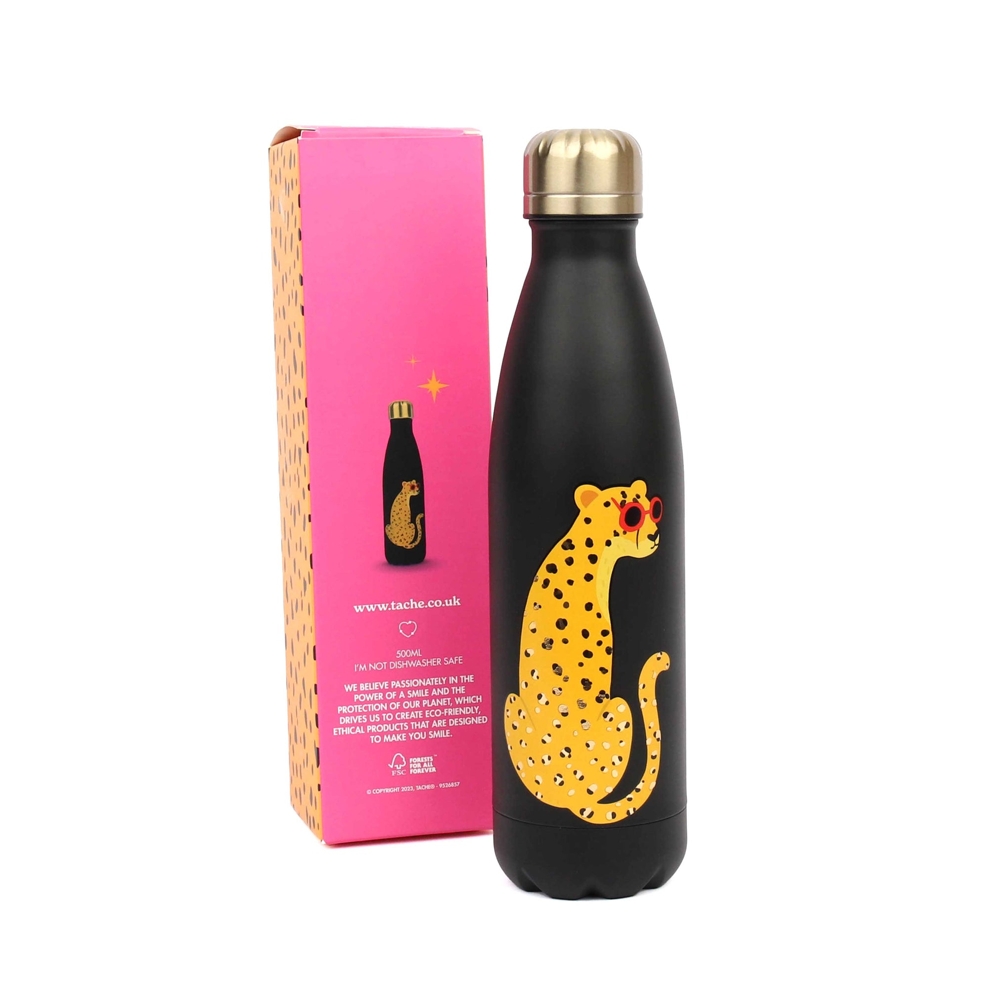 Gold Leopard Drink Bottle