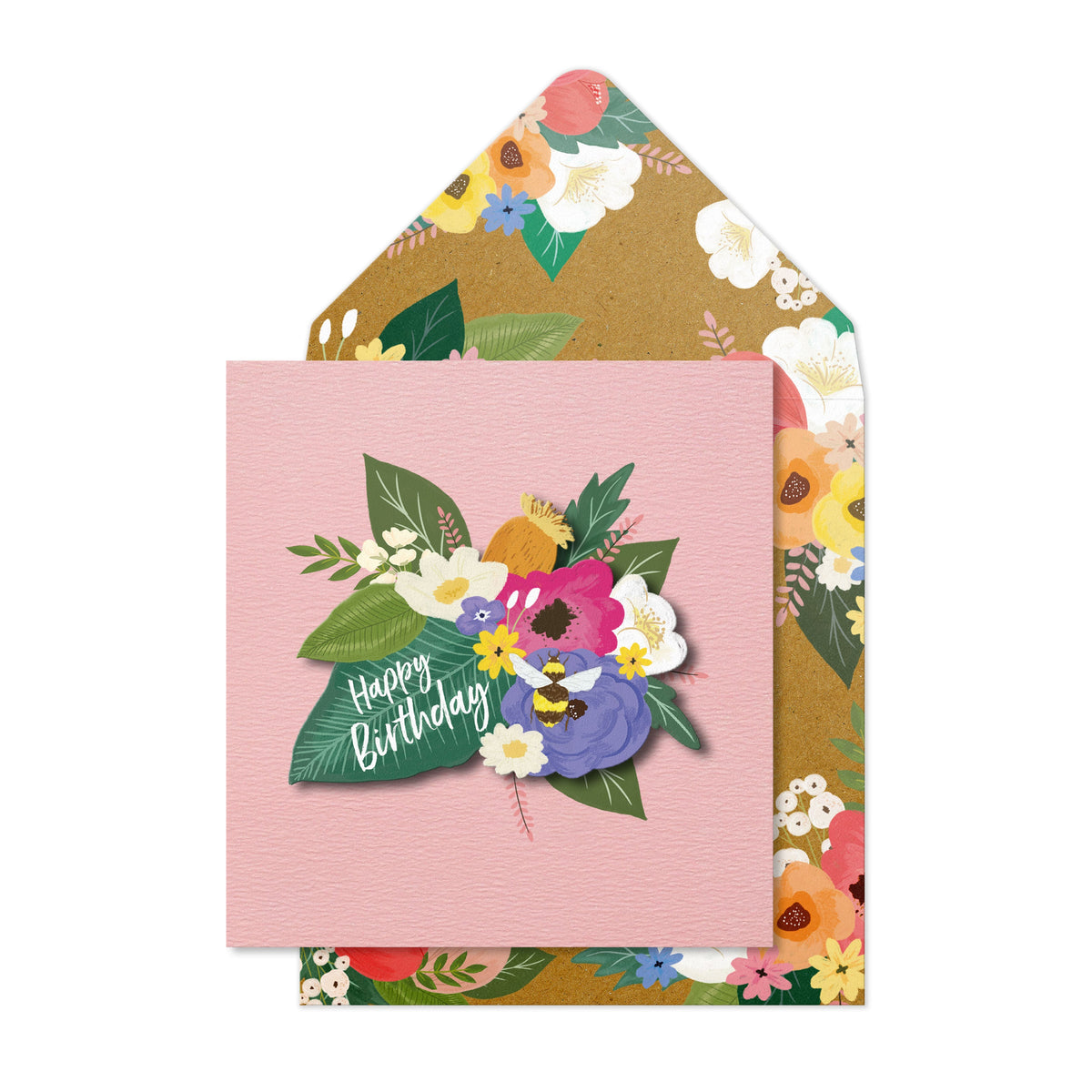 Happy Birthday Flowers | Handmade Greeting Card