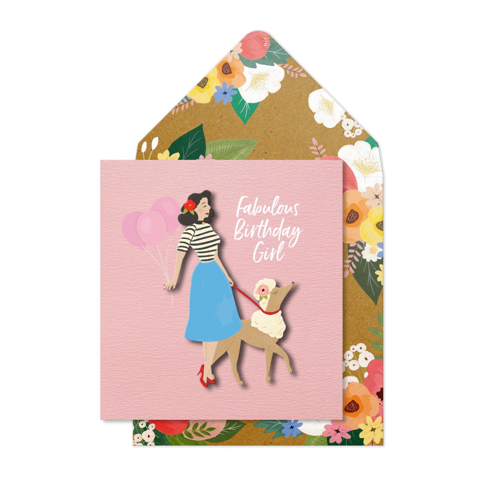Fabulous Birthday Girl Poodle Greeting Card
