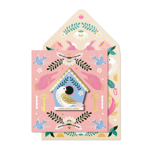 Home Sweet Home Bird Box, Handmade Greeting Card